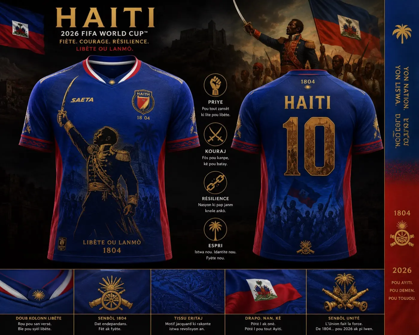 The 2026 home jersey with Kreyòl captions